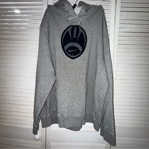 Nike Men’s Gray Pullover Hoodie with Football Crest